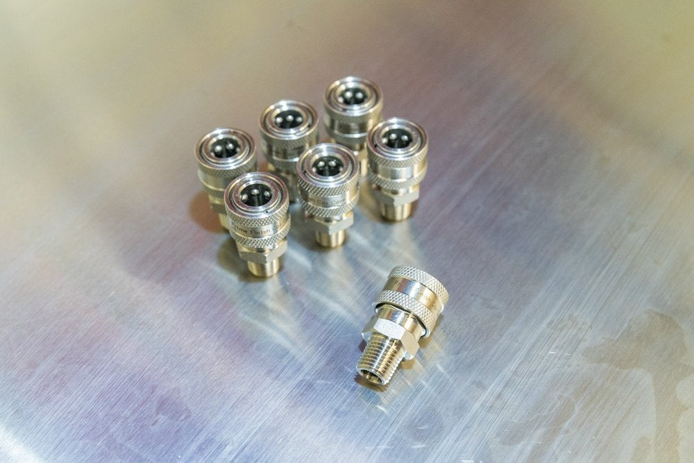 NPT 1/4" Male Stainless Quick Disconnect Coupler - Prime Finish Car Care