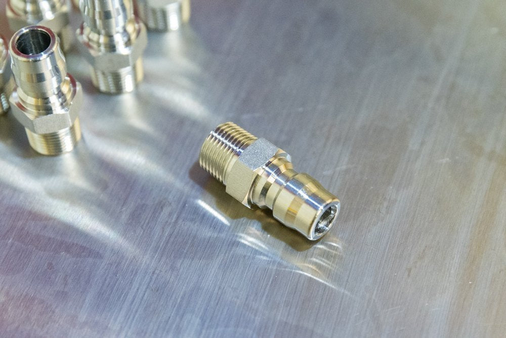 BSP 3/8" Male Stainless Quick Disconnect Plug - Prime Finish Car Care