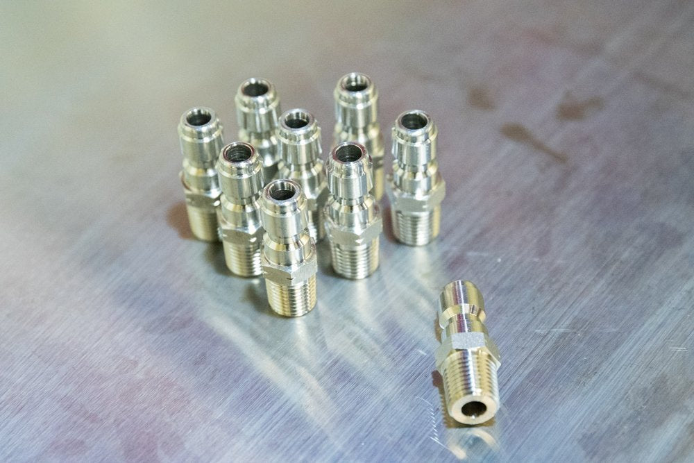 BSP 1/4" Male Stainless Quick Disconnect Plug - Prime Finish Car Care