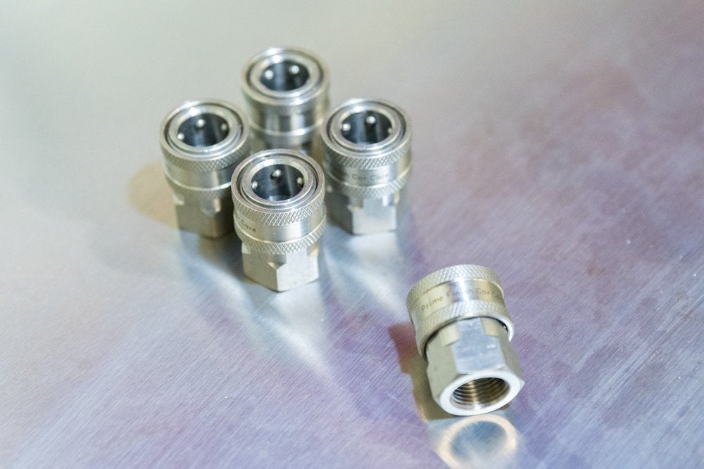 BSP 3/8" Female Stainless Quick Disconnect Coupler - Prime Finish Car Care