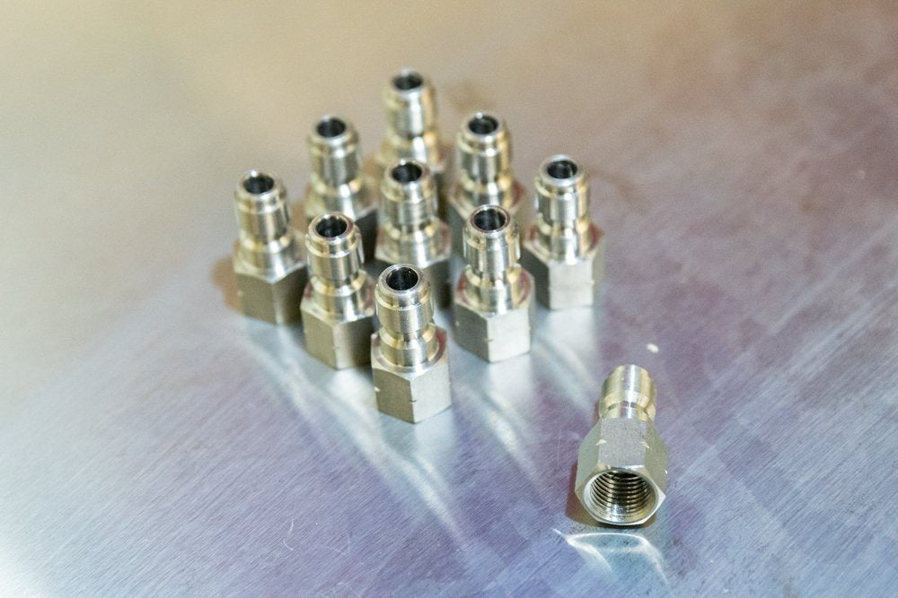 BSP 1/4" Female Stainless Quick Disconnect Plug - Prime Finish Car Care